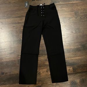 Sexy black lace up pants